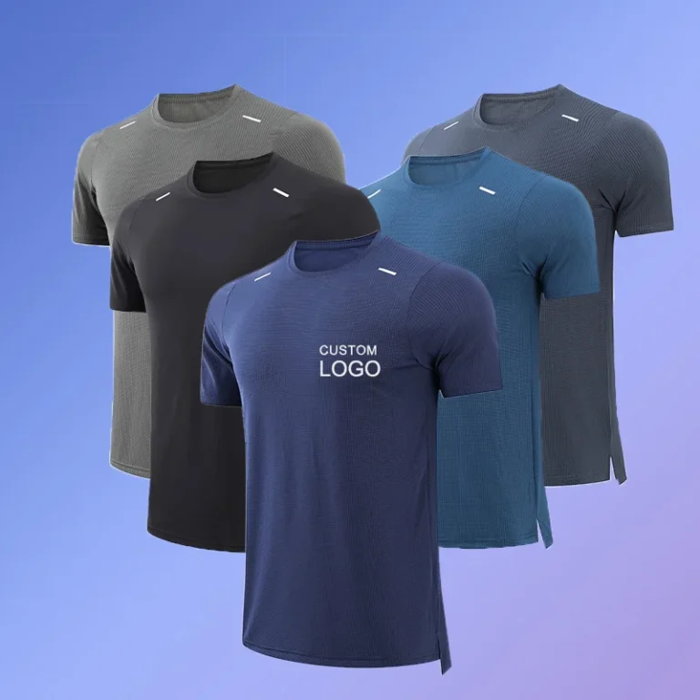 Hot-Summer-Mens-Solid-Knitted-Short-Sleeve-High-Quality-Quick-dry-Sport-Running-Workout-Gym-T-Shirts