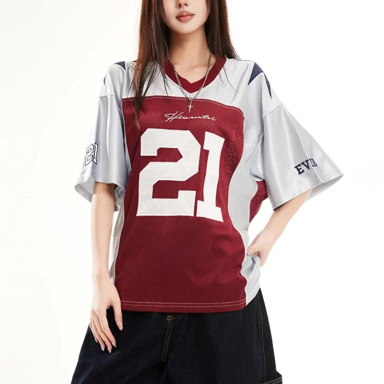 Ice-Silk-V-Neck-Short-Sleeve-Geometric-Casual-Knitted-Unisex-Loose-Summer-Streetwear-T-Shirt-with-Mesh-Breathable-Design