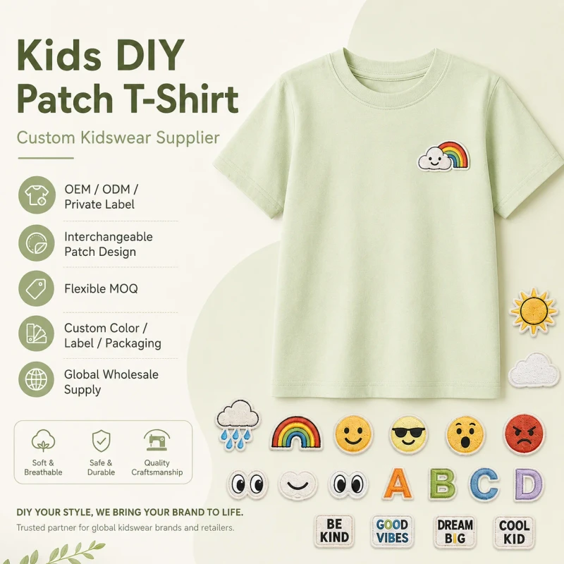 Interactive-DIY-Kids-T-Shirt-with-Removable-Expression-Badges-Fun-Customizable-Letter-Patch-Boys-Girls-Summer-Tee-Cotton-Tops