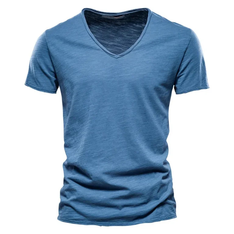 JX-Cotton-Men-T-shirt-V-neck-Fashion-Design-Slim-Fit-Soild-T-shirts-Male-Tops-Tees-Short-Sleeve-T-Shirt-for-Men