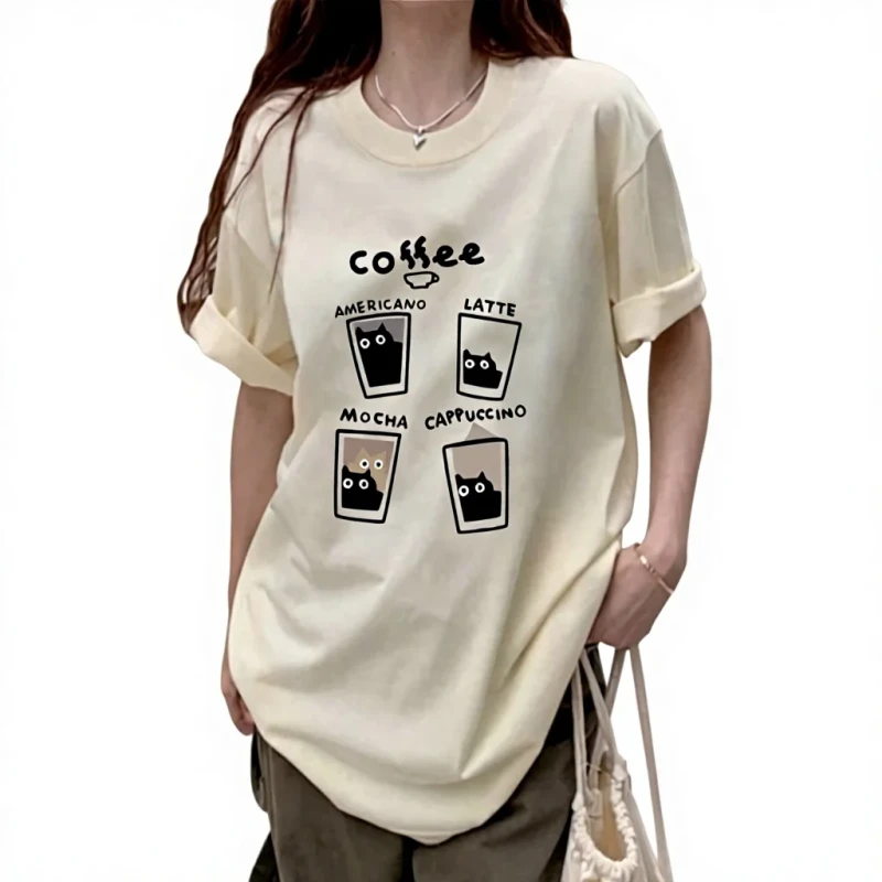 Japanese-Style-Womens-Loose-Fit-Crew-Neck-T-Shirt-Cute-Cartoon-Graphic-Print-100-Cotton-Versatile-Tee-for-Spring-Summer