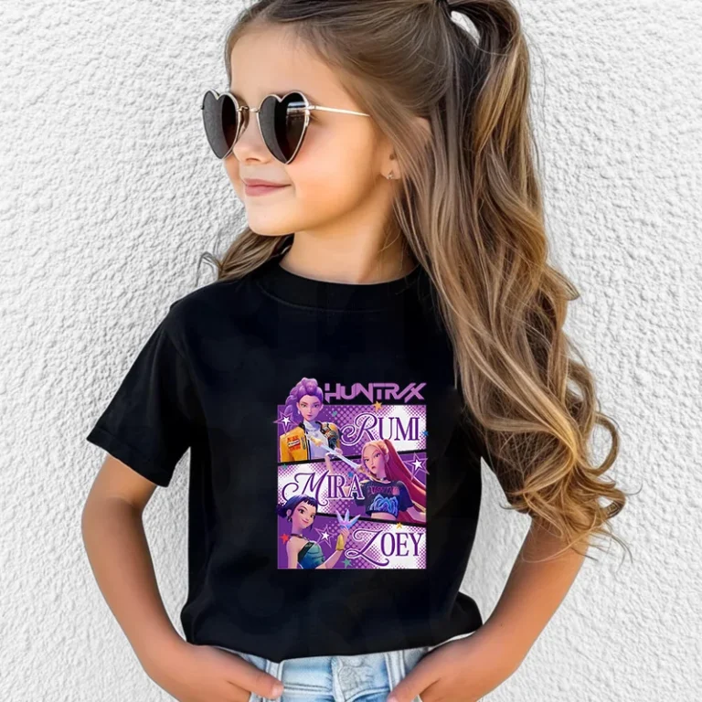 K-POP-Demon-Hunter-Kids-T-Shirt-Cartoon-Tiger-Harajuku-Style-Printed-Black-230g-Cotton-Tee-Shirt-for-Boys-and-Girls