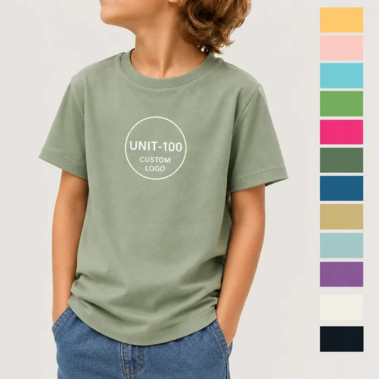 Kids-100-Combed-Cotton-T-Shirt-Custom-Screen-Print-Plain-Blank-White-Summer-Baby-Boys-Girls-Tee-Tops