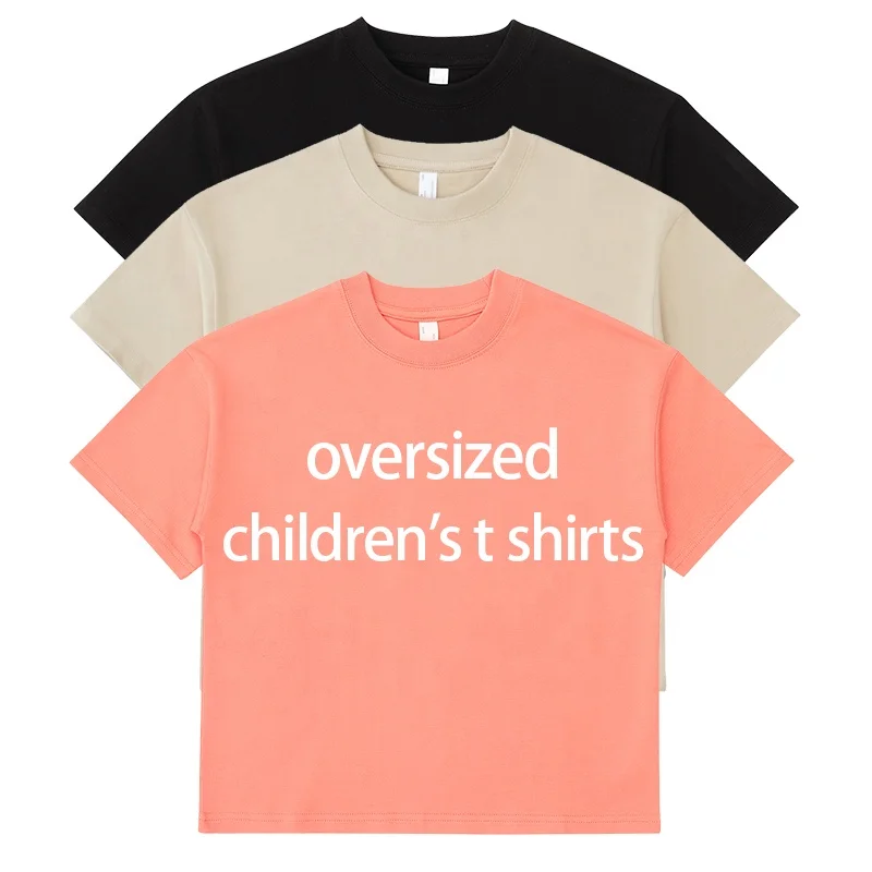 Kids-High-Quality-Plus-Size-T-shirts-Customize-Your-Brand-Blank-Kids-100-Cotton-Short-Sleeves-Childrens-T-shirt-logo