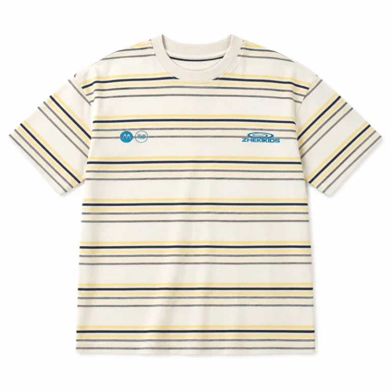 Kids-Striped-Letter-Printed-Short-Sleeve-T-Shirt-100-Cotton-Casual-O-Neck-Boys-Tee-Breathable-Anti-Shrink-Anti-Pilling-Sports