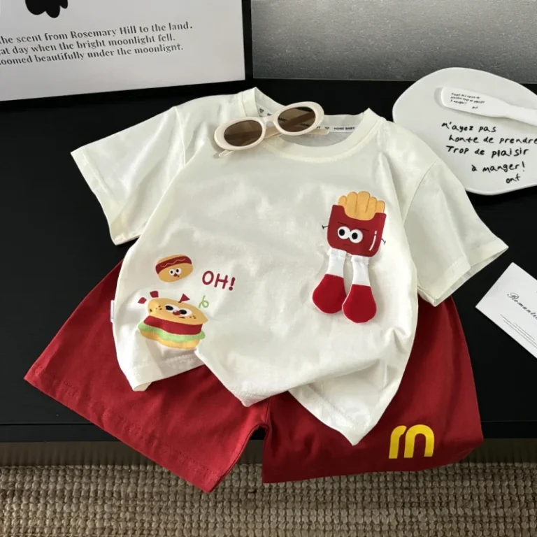 Kids-Summer-Clothes-Set-for-3-8-Years-Cute-Comfy-Breathable-Cartoon-T-shirt-and-Short-Two-piece