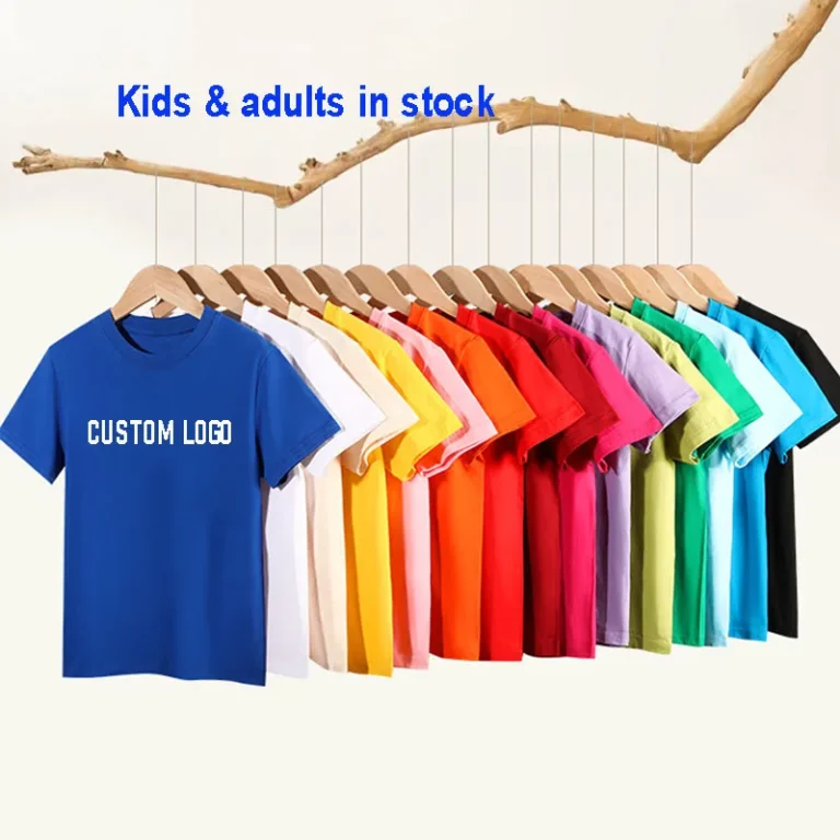 Kids-T-Shirt-Custom-Silk-Screen-Printed-Logo-Plain-Oversized-Unisex-100-Cotton-220gsm-Knitted-T-Shirt