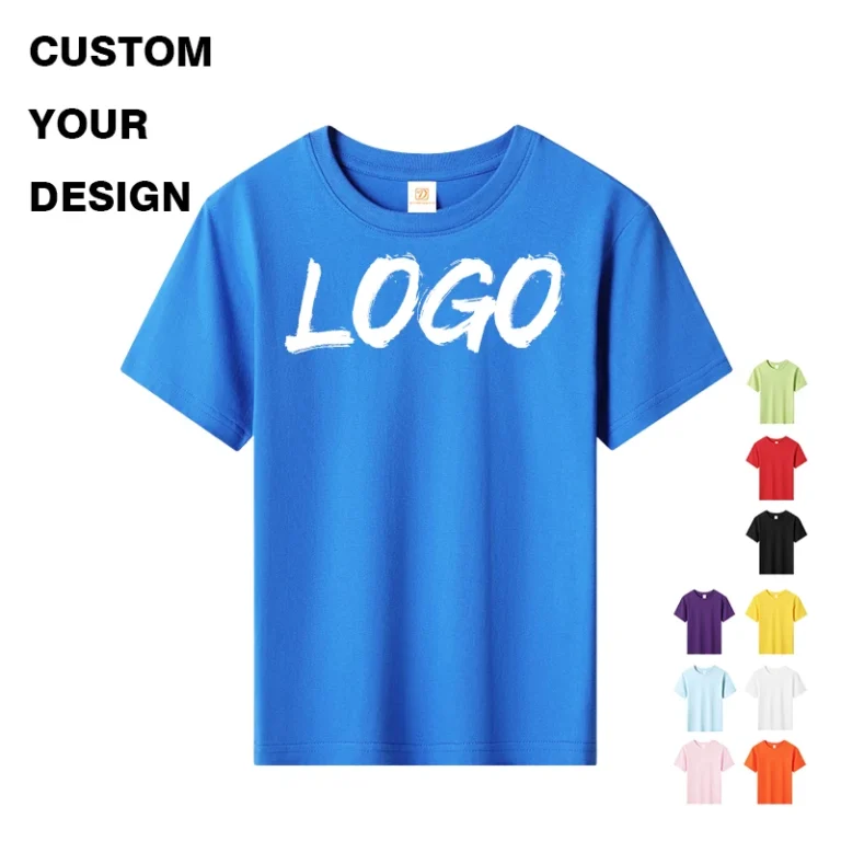 Kids-T-shirt-High-Quality-Sublimation-Heavy-Cotton-Round-Neck-Streetwear-High-Quality-Puff-Printing-Childrens-T-shirt