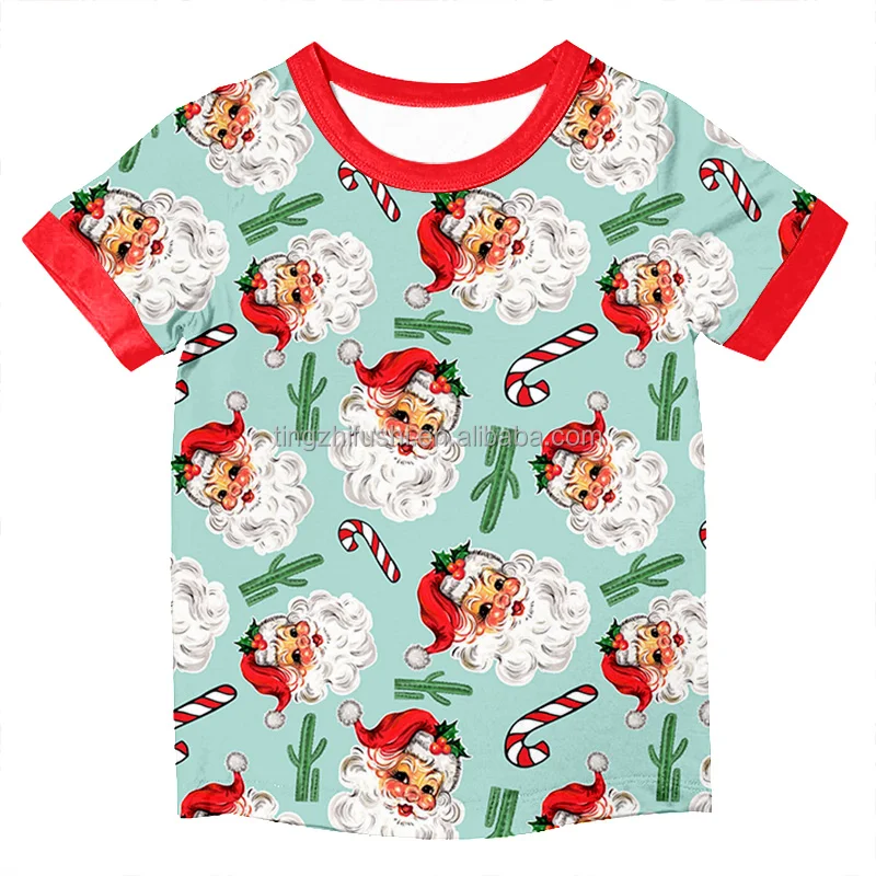 Kids-Toddlers-Baby-Boys-Summer-Short-Sleeve-T-Shirt-Christmas-Santa-Print-Winter-Tee-Top-Customized-Clothes