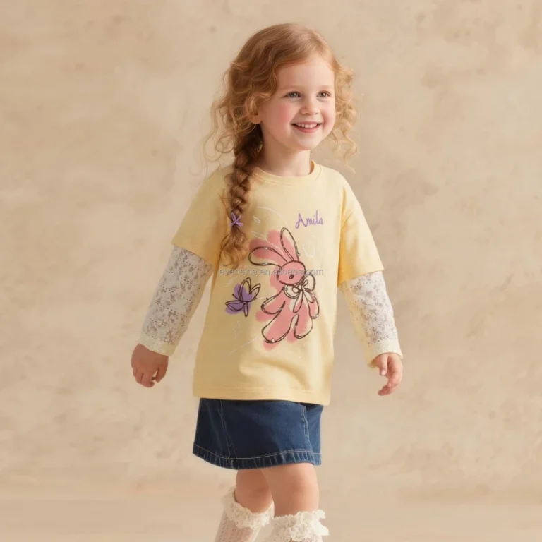 Kids-Two-in-One-Sweet-Top-Customizable-Long-Sleeve-Lace-Spliced-T-Shirt-with-Cute-Print
