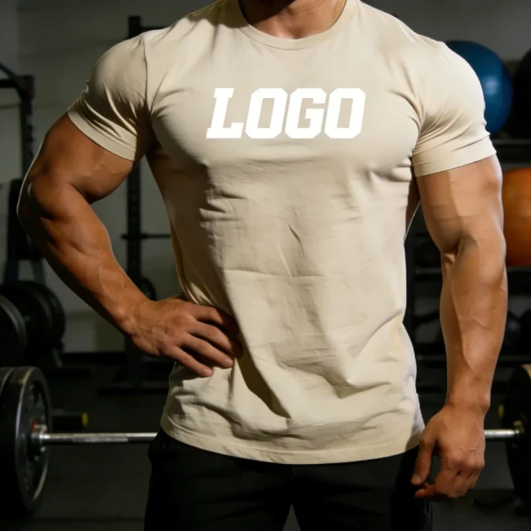 Knitted-Summer-Breathable-Training-Gym-Custom-LOGO-Fitness-Muscle-Sporty-Mens-T-Shirt