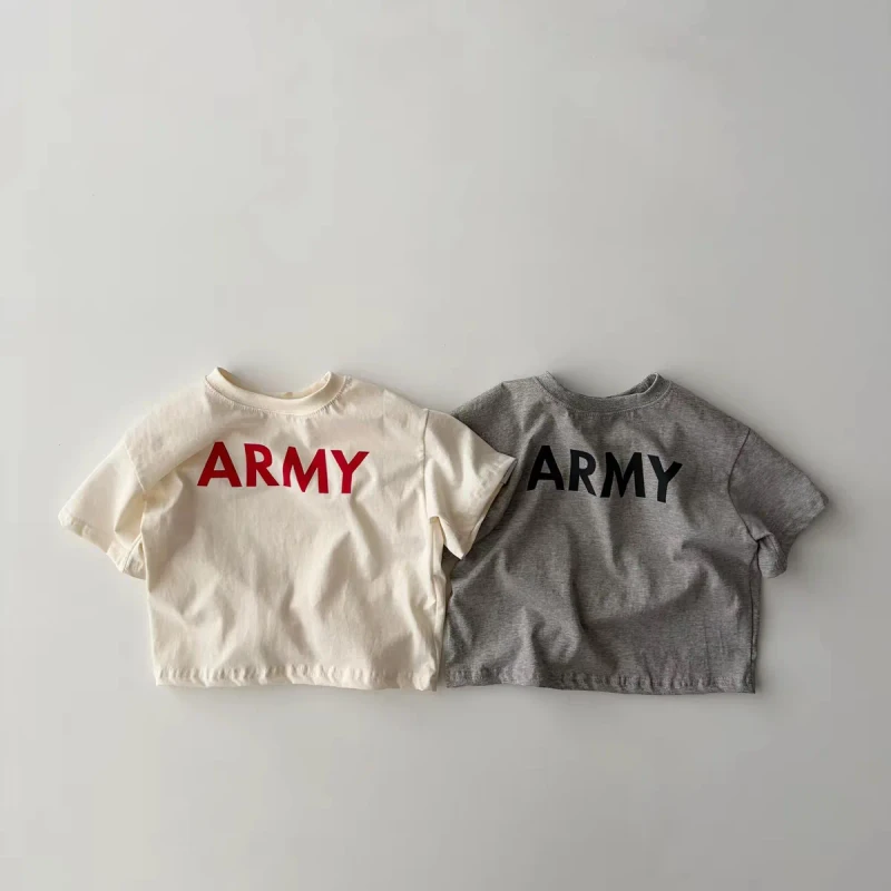 Korean-Style-Instagram-Summer-New-Short-Sleeve-Cotton-Softened-Unisex-Baby-English-Letter-Print-T-Shirt-Top-All-Match-Casual