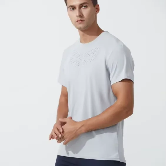 Lightweight-Breathable-Mens-T-Shirt-Custom-Sports-Graphic-Detail-on-Heavyweight-Tee-for-Summer