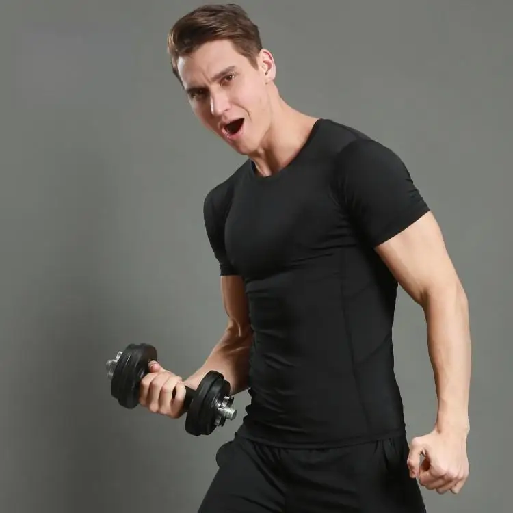Lightweight-Breathable-Quick-Dry-90-Polyester-10-Spandex-Skinny-Fit-Summer-Gym-T-Shirt-Fitness-Bodybuilding-Short-Sleeve