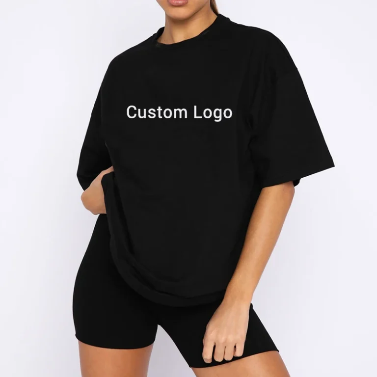 Logo-Private-Custom-Printed-Label-Round-Neck-Breathable-Womens-T-Shirt-Oversized-Loose-Blank-Cotton-T-Shirt