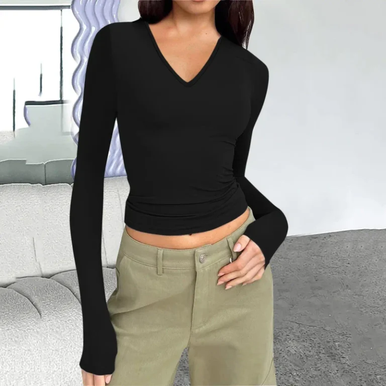 Long-Sleeve-V-Neck-Tshirt-Custom-Slim-Fit-T-Shirts-Casual-Basic-Blouse-Women-1