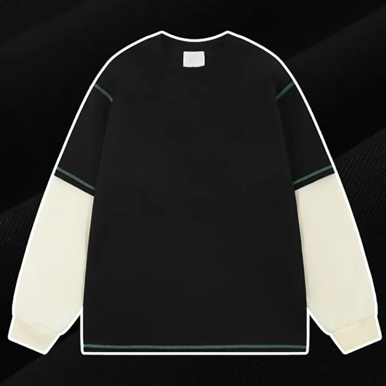 Long-Sleeve-Wide-Arm-Crew-Neck-Tshirt-Color-Contrast-Long-Sleeve-T-Shirt-Custom-Double-Layer-Long-Sleeve-T-Shirt