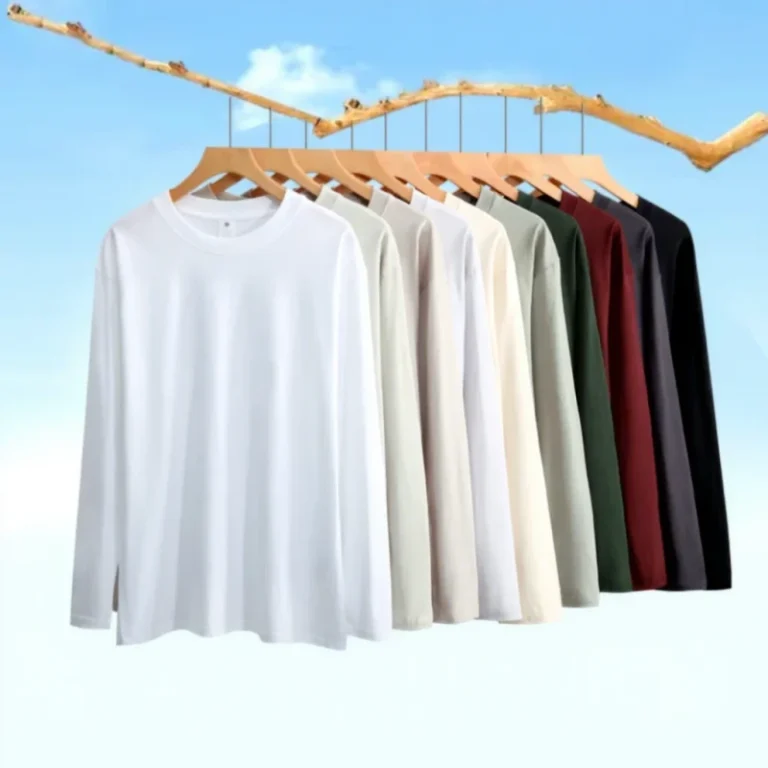 Long-sleeved-Shirt-230g-Cotton-Loose-Round-Neck-Long-sleeved-T-shirt-Mens-and-Womens-Spring-Shirt