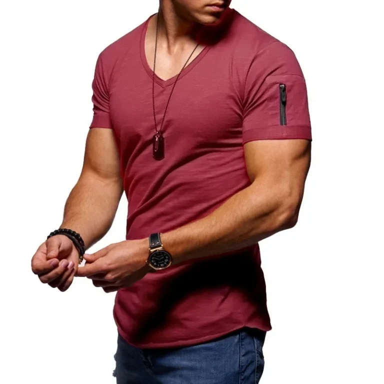 Loose-Custom-Design-Logo-Printed-Apparel-Stock-Mens-Plain-Tees-V-Neck-T-Shirts-Casual-Mens-Muscle-Fit-T-Shirt