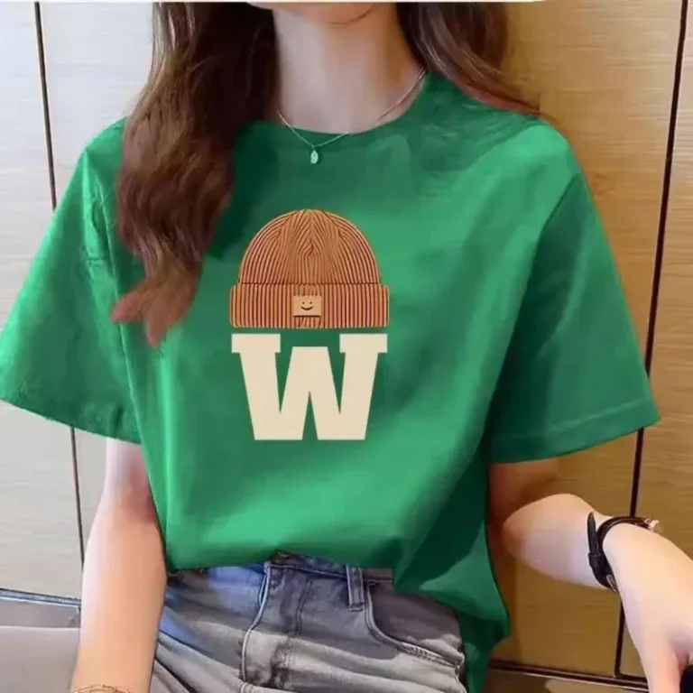 Loose-Fit-3D-Printed-Top-with-Cute-Logo-Decoration-New-Style-Casual-Summer-Short-Sleeve-T-Shirt-100-Cotton-for-Womens