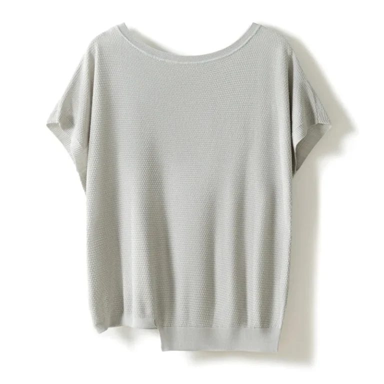 Loose-Fit-Sleeveless-Thin-T-shirt-Womens-Summer-100-Mulberry-Silk-Knitwear-Custom-logo-Solid-Silk-Top