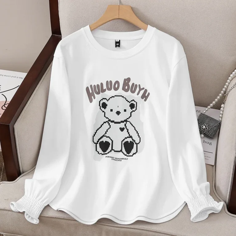 Loose-and-large-sized-long-sleeved-T-shirt-for-women-spring-and-autumn-wear-patterned-and-printed-round-neck-base-shirt