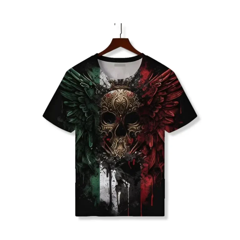 Luxury-High-Quality-Mexico-Eagle-Vintage-T-Shirt-Custom-Graphic-Mexican-Digital-Printing-Mens-Breathable-O-Neck-Short-Plus-Size