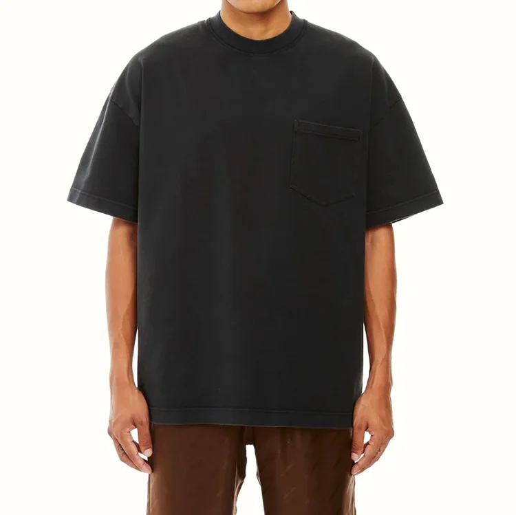 Luxury-Organic-Cotton-Round-Neck-Drop-Shoulder-Heavyweight-T-Shirt-High-Quality-Blank-Vintage-Custom-T-Shirt