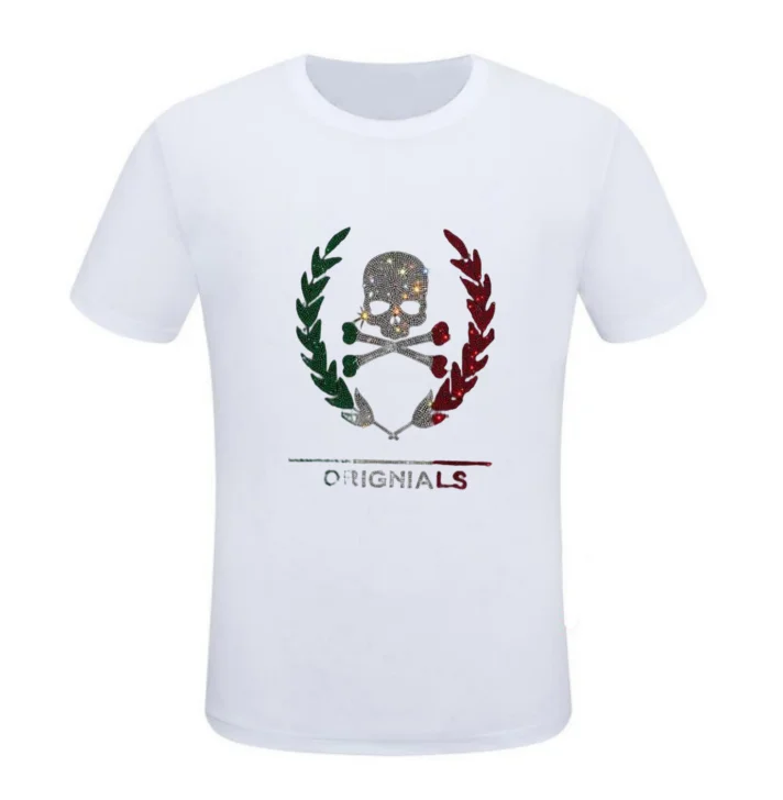 Luxury-mens-rhinestone-t-shirt-trendy-designer-crew-neck-t-shirts