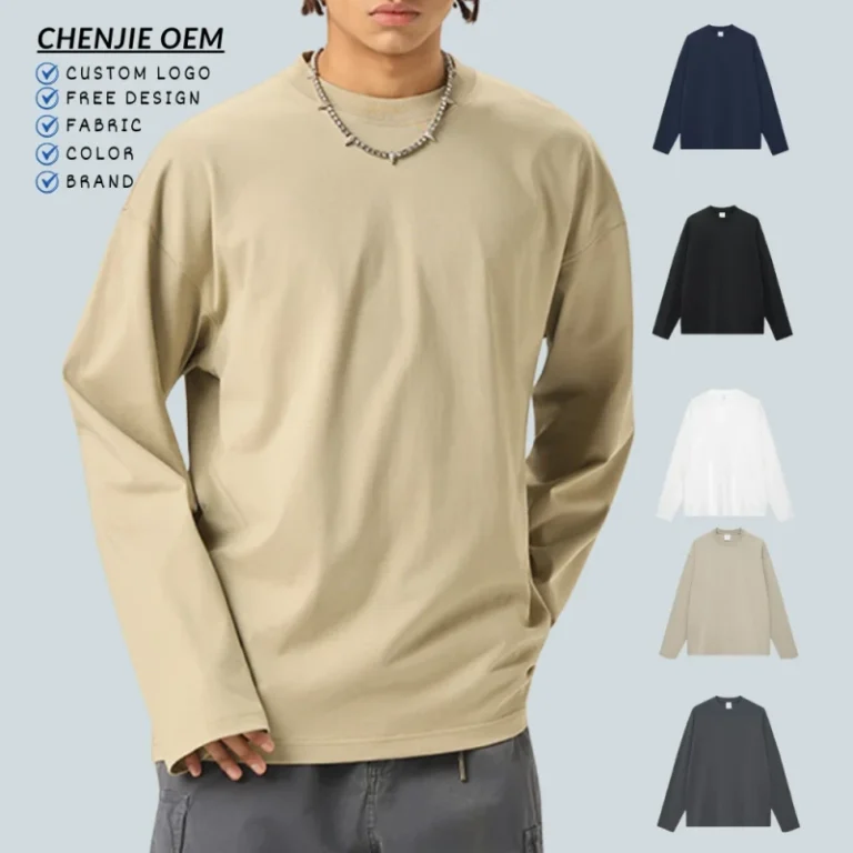 Manufacturer-Long-Sleeve-T-Shirt-Custom-Lightweight-Thermals-for-Men-100-Cotton