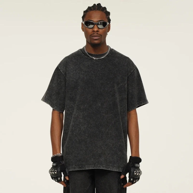 Manufacturer-ODM-OEM-Mens-Oversized-T-shirt-Faded-Look-Effect-Heavyweight-Cotton-Drop-Shoulder-Tee-Customizable-Logo