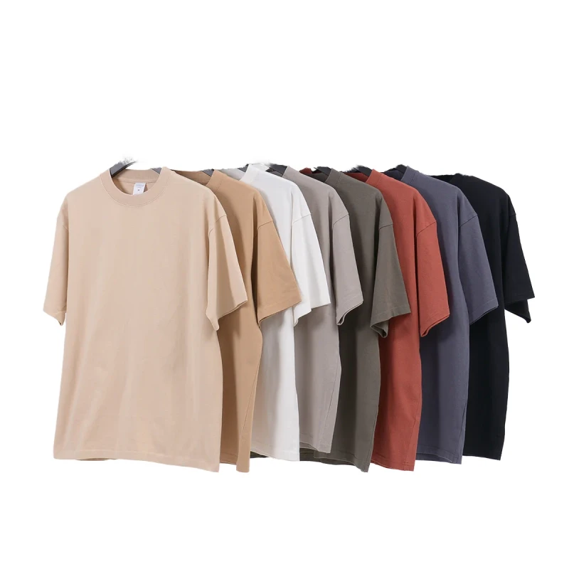 Manufacturers-Premium-100-Cotton-Tshirt-230gsm-Soft-Short-Sleeve-Loose-Fit-Streetwear-for-Men-and-Women-Solid-Pattern