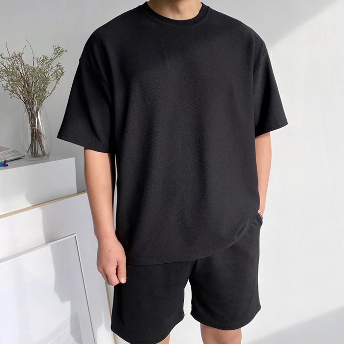 Men-Black-Unisex-Heavy-100-Cotton-Premium-Cotton-Rib-Neck-Basic-T-Shirt-1