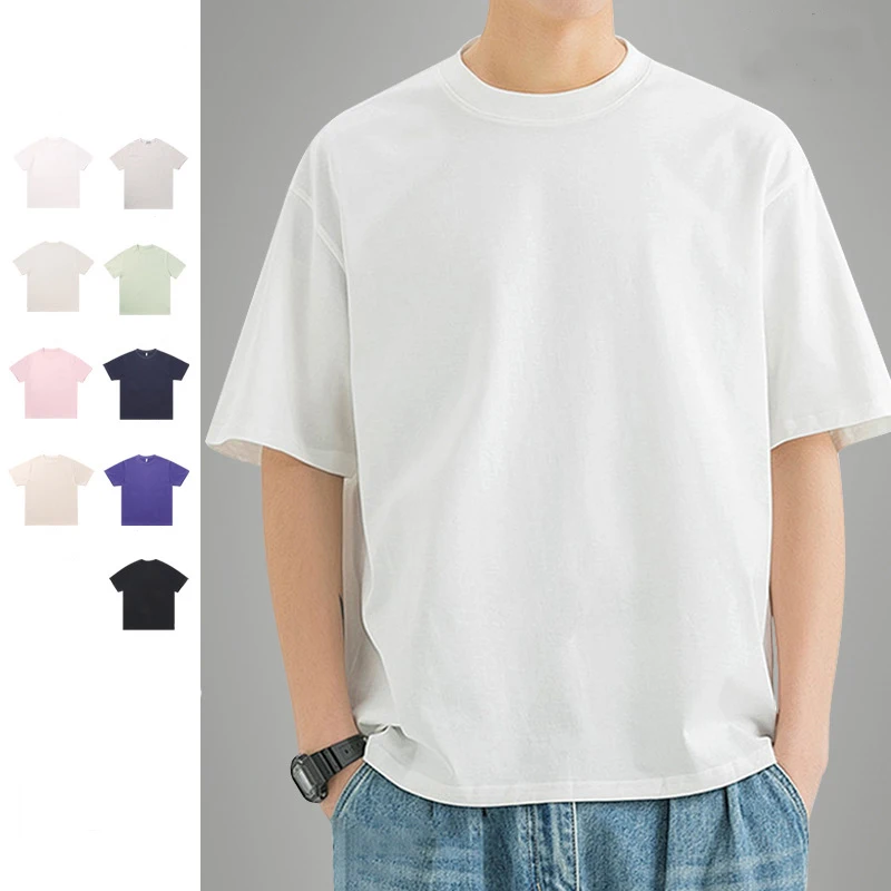 Men-Camiseta-Heavyweight-Tshirt-Cotton-T-Shirt-Custom-Digital-Transfer-Print-Logo-Graphic-Brand-White-Oversized-T-Shirt-For-Men