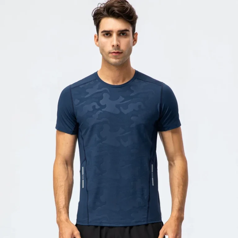 Men-Gym-Performance-Wear-Quick-Dry-Short-Sleeve-Reflective-Sports-Slim-Fit-Training-Workout-T-Shirts