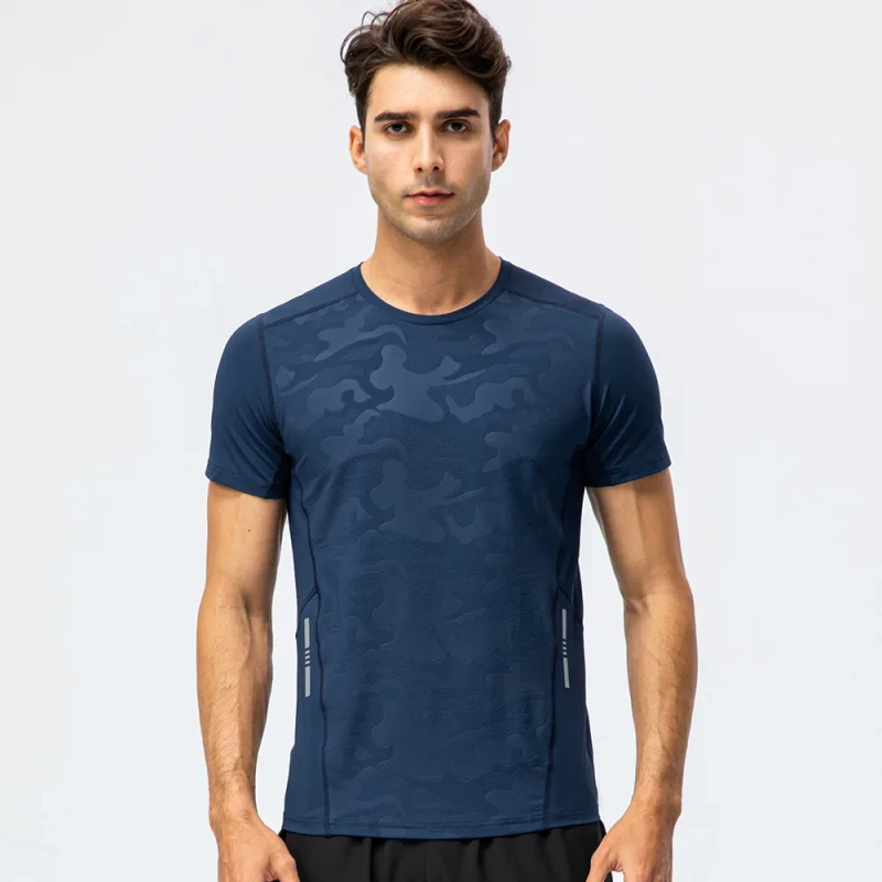 Men-Gym-Performance-Wear-Quick-Dry-Short-Sleeve-Reflective-Sports-Slim-Fit-Training-Workout-T-Shirts