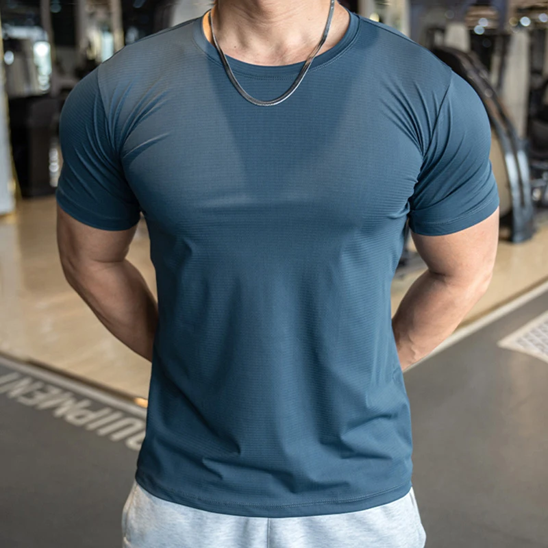 Men-Gym-Workout-Slim-Fit-Short-Sleeve-T-Shirt-Polyester-Performance-Athletic-Shirts-Running-Fitness-Tee