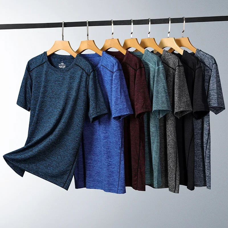 Men-Ice-Silk-T-Shirt-Short-Sleeve-O-Neck-Summer-Running-Fitness-Sports-Tops-Thin-Breathable-Quick-Dry-Male-Oversized-Tees-M-8XL
