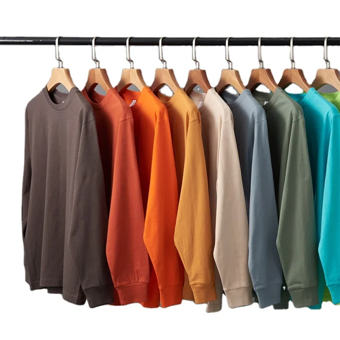 Men-Long-Sleeve-T-shirts-Cotton-100-Soft-High-Quality-O-Neck-Men-T-Shirt-Blank-Rib-Cuff-Plain-Tees-Custom