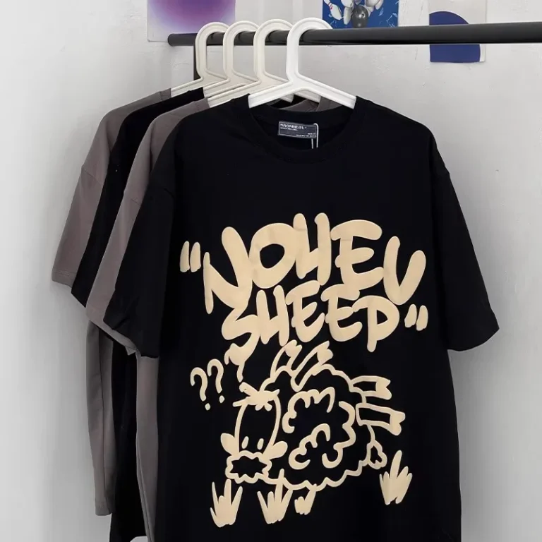 Men-Puff-Printing-Tshirt-Manufacturing-Organic-Cotton-Letter-Graphic-Fitted-Tees-Custom-Women-Printed-3D-Puff-Print-T-Shirts