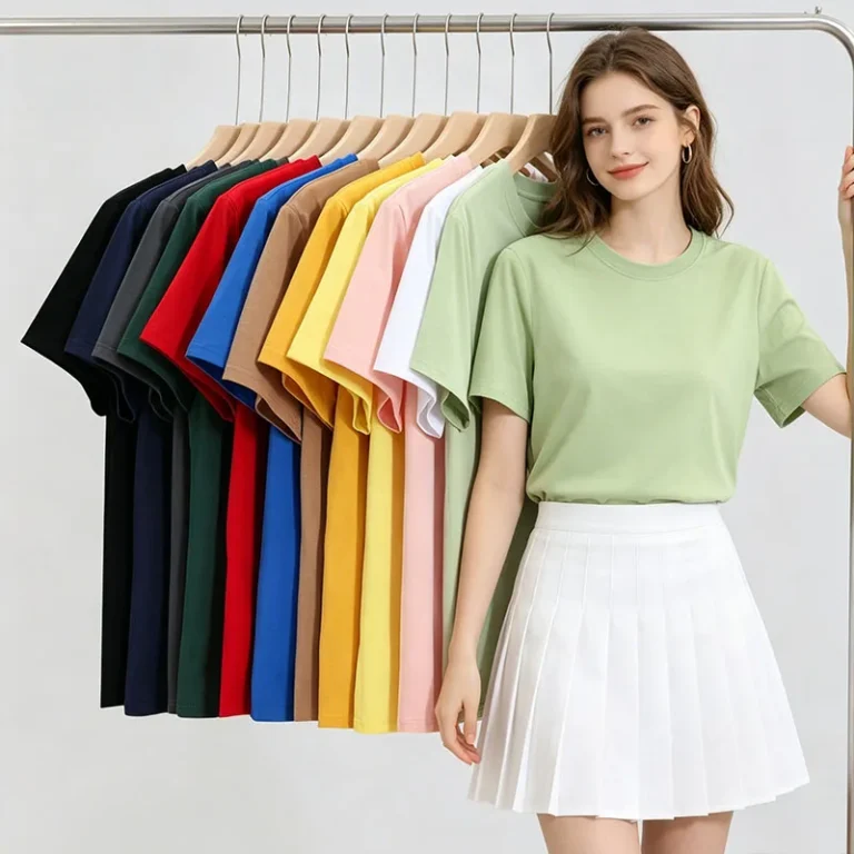 Men-Women-Cotton-Oversized-Crew-Neck-T-shirt-Solid-Blank-Plain-Tee-Custom-Print-Basic-Daily-Top-1