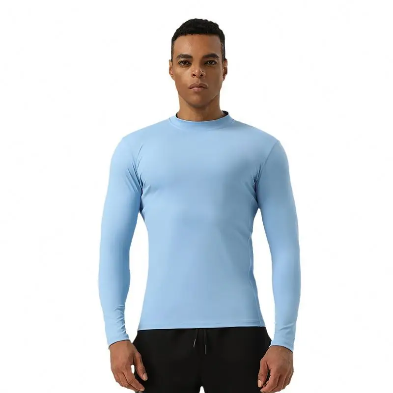 Men-t-Shirt-New-Design-Solid-Cross-Border-Active-Tops-High-Elastic-Nylon-Sports-Tights-Breathable-Fitness-Training-Long