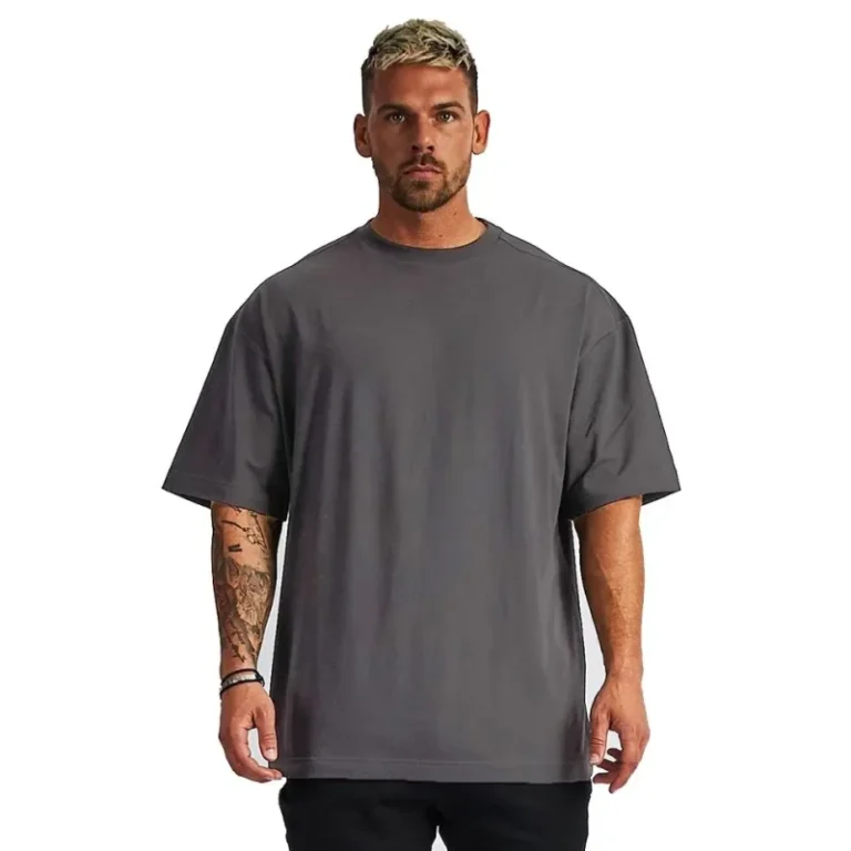 Mens-100-Organic-Cotton-T-Shirt-Short-Sleeve-Oversized-Fit-Printed-Pattern-Kitted-Hem-O-neck-Blank-Tee