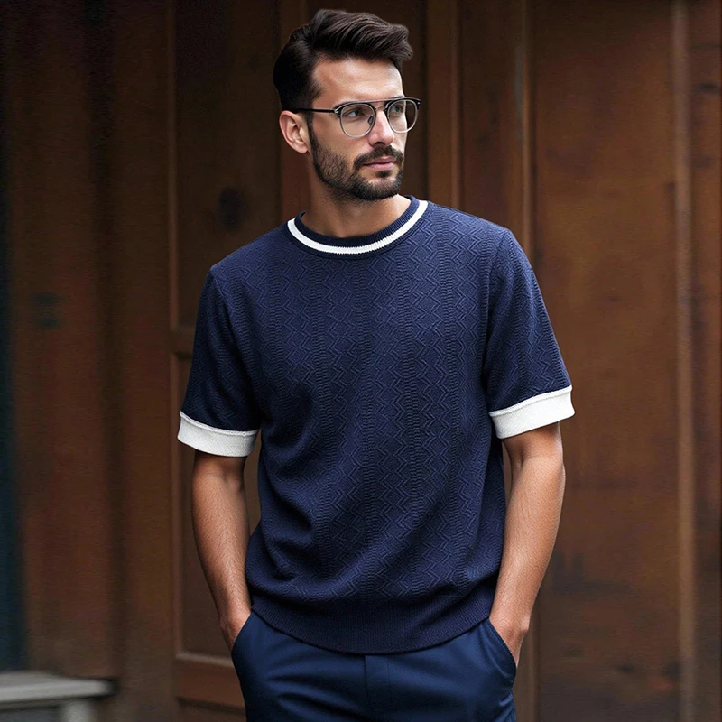 Mens-100-Polyester-Casual-Summer-T-Shirt-180g-Round-Neck-Short-Sleeve-Quick-Dry-Breathable-3D-Digital-for-Print-Knitted
