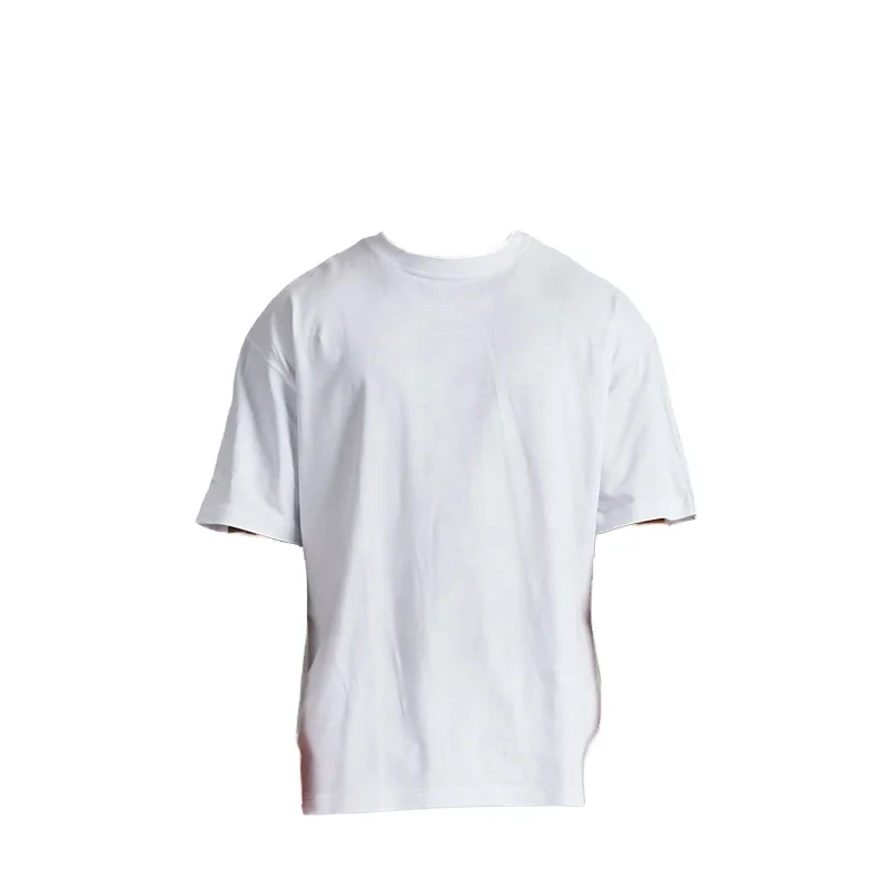 Mens-200gms-Cotton-Simple-Loose-Casual-Tops-Short-Sleeve-O-Neck-T-Shirt-Solid-Color-Breathable-Knitted-Front-Anti-Shrink-Blank