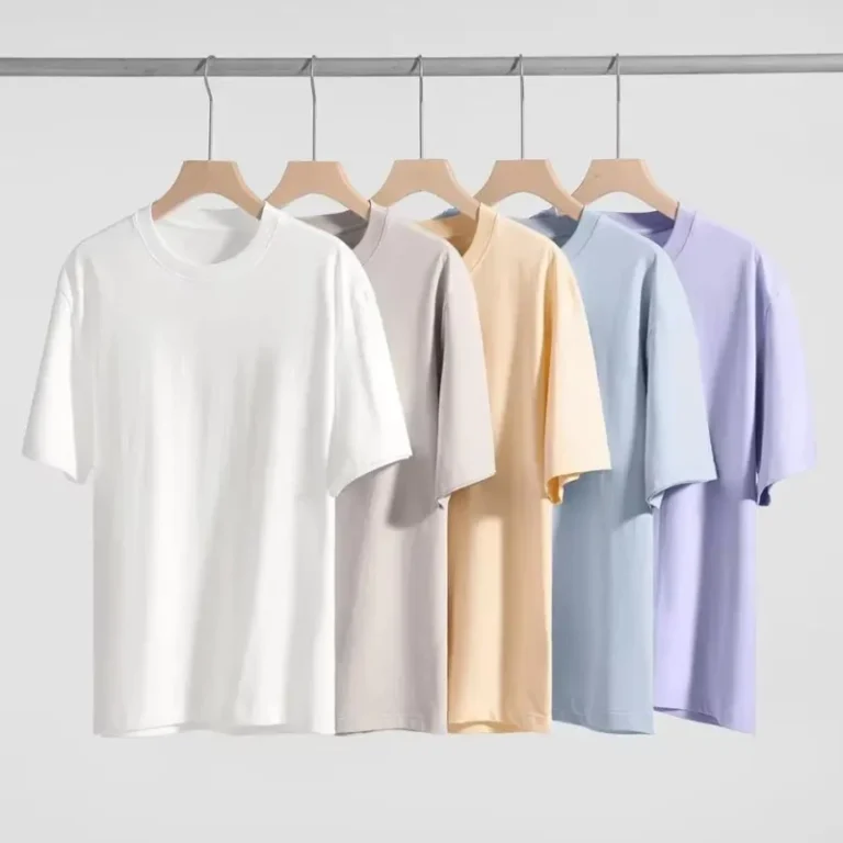 Mens-230g-Pure-Cotton-T-shirt-Heavy-Weight-Short-Sleeve-Casual-Loose-Fit-Solid-Color-Tshirt