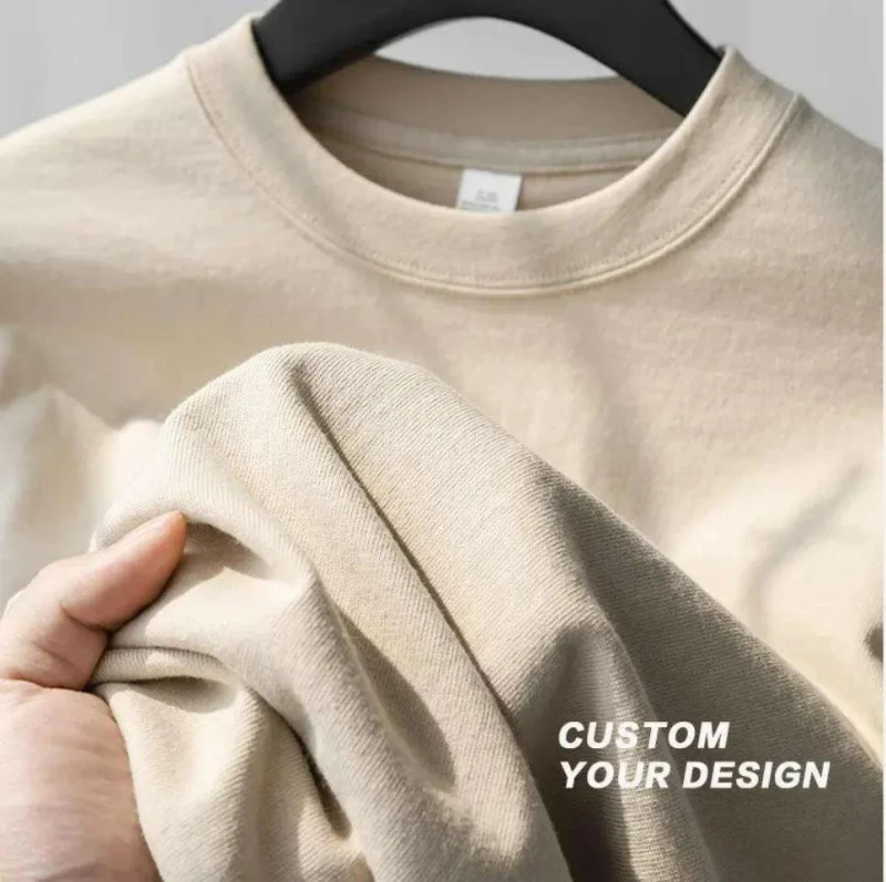 Mens-230gms-Cotton-Short-Sleeve-O-Neck-T-Shirt-Solid-Color-Simple-Loose-Casual-Tops-Blank-Design