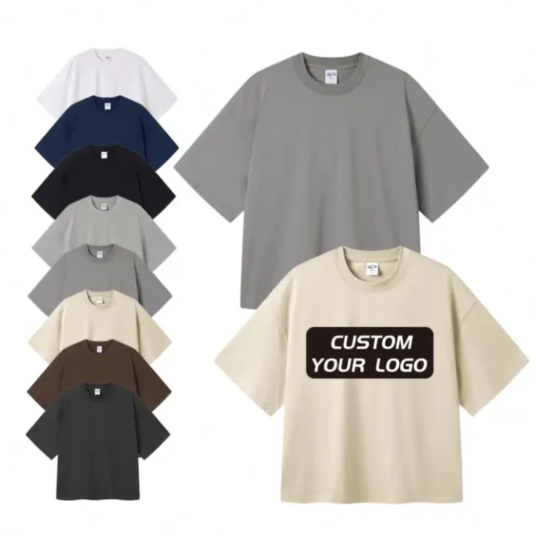 Mens-275gms-Cotton-Short-Sleeve-O-Neck-T-Shirt-Solid-Color-Simple-Loose-Casual-Tops-Oversized-Blank-Design-for-Print