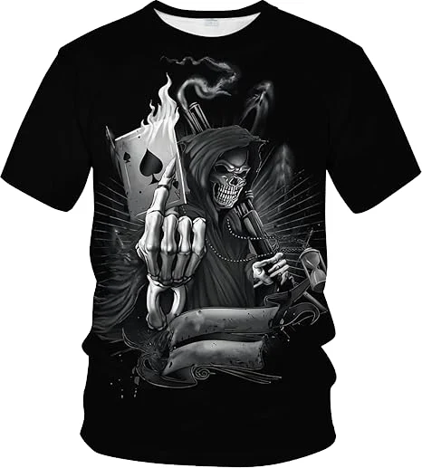 Mens-3D-Poker-Skull-Graphic-Tees-Casual-Short-Sleeve-T-Shirt-Pattern-Vintage-Funny-Casual-Shirt