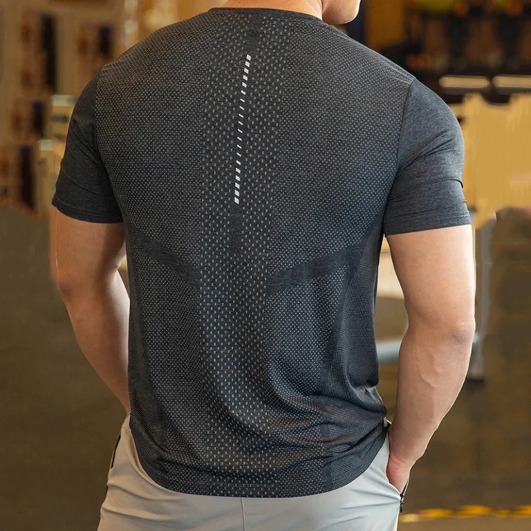 Mens-Athletic-Top-Activewear-Shirts-85-Nylon-15-Spandex-Men-Running-Clothes-Gym-Lightweight-Sports-Elastic-T-Shirts